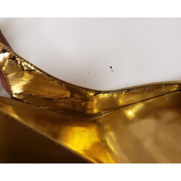 Carlos by Carlos Santana Mustard Patent Leather Open Toe Slingback Sz 8.5M PO-G - Picture 4 of 16